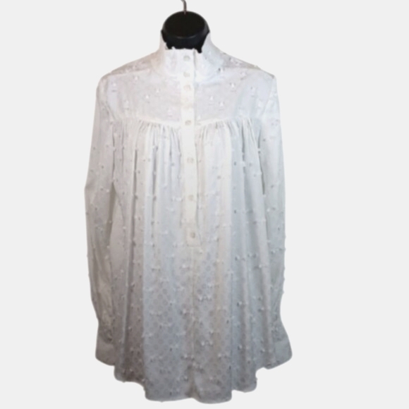 Rachel Comey OFF WHITE Women's Lashes Crepe L/S Rite Top size 4/small - Picture 6 of 14